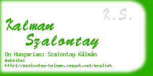 kalman szalontay business card
